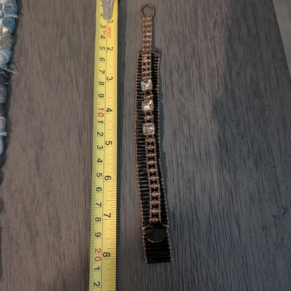 🖤Vintage1930s–50s Art Deco Revival Austrian Glass & Gilt Bead Bracelet - Picture 6 of 10